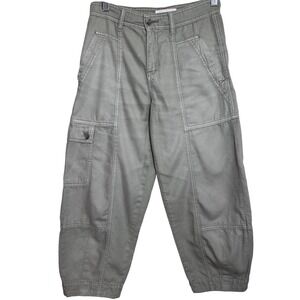 Anthropologie Womens Crop Wide Leg Pocket Cargo 00P Pants Trousers Utility‎